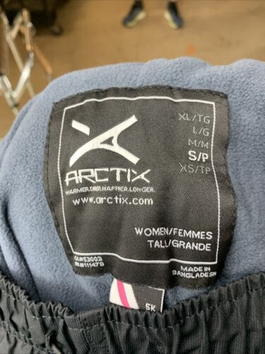 Arctix Women's Lumi Pull Over Fleece Lined Cargo Snow Long Pants Size S Black