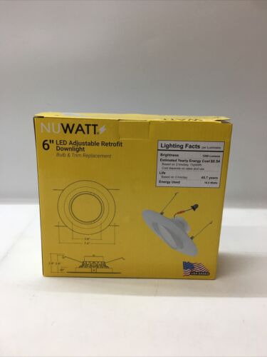 NUWATT NW-GMB-C6-16.5W-5CCT-WH 6 Inch Adustable Downlight White 1 Piece