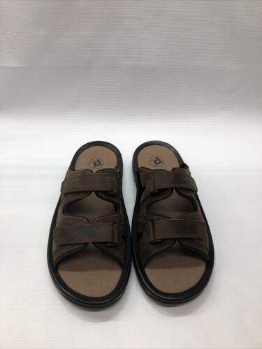 Propet Vero Slide Mens Size 13 Brown Casual Sandals MSV003LBRN Hook & Loop (NEW)