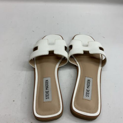 Steve Madden Haydn Women's Leather Sandals White US Women’s Size 6.5 Open Toe