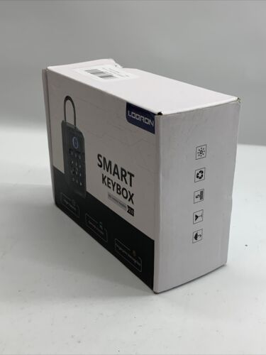 LOQRON Smart Key Lock Box, Wireless Smart Lockbox for House Key Electronic Black