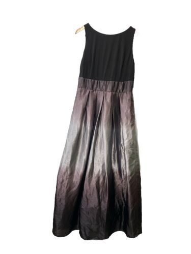 SLNY Ombrè Women's Satin Woven Gown Party Dress Sleeveless Black 119435M Size 12