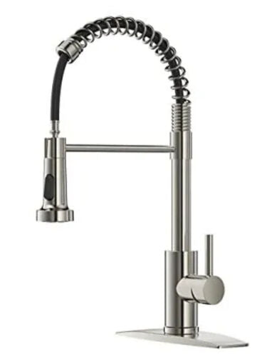 FORIOUS Kitchen Faucet with Pull Down Sprayer Commercial Spring Kitchen Sink