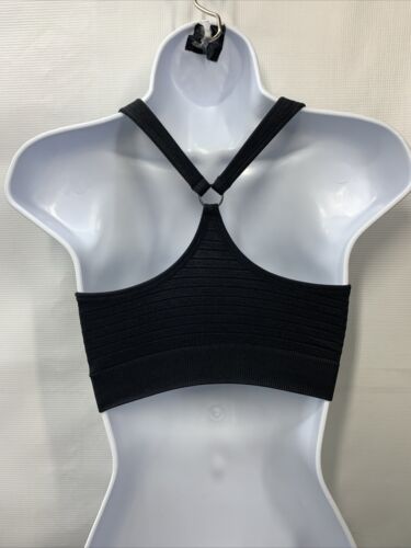 Marika Tek Womens Johanna Molded Cup Seamless Sports Bra Black Pull-On Size S