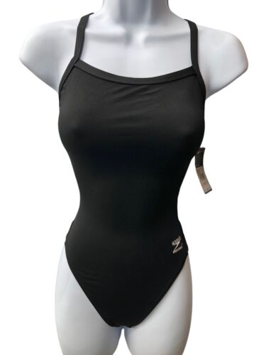 Speedo Women's 178913 Solid One Piece Swimsuit A577812927 Black/Black Size 26