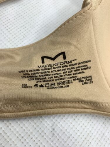 Maidenform T-shirt Bra Womens Size 36C Beige Underwired Full Coverage 09436