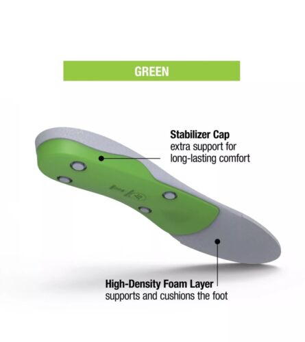 Superfeet Green, Professional-Grade High Arch Orthotic Insert Sz C M5.5-7/W6.5-8