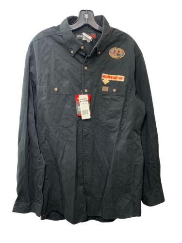 Wrangler Riggs Men's Big Logger Twill Long Sleeve Workshirt Black Large Tall