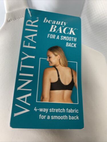 Vanity Fair 71380-0770 Beauty Back Full Figure Wirefree Bra Size 34G Star White