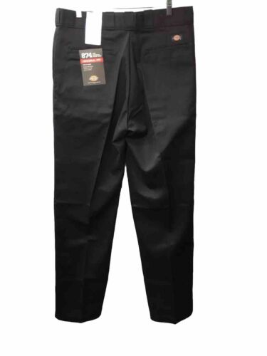 Dickies Men's 874 Original Fit Flat Front Easy Care Black Work Long Pants 36x34