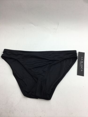 8 La Blanca Black Island Goddess Hipster Bikini Swimsuit Bottom Womens LB01G93