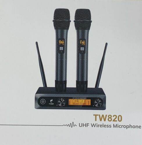 TONOR TW-820 Wireless Microphone Metal Dual Professional UHF Cordless Dynamic