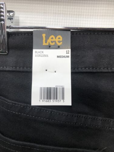 Lee Womens Legendary Mid Rise Bootcut Jean Black Long Pants Stretch 12 Medium