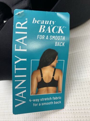 Vanity Fair Beautiful Benefits Contour Back Smoother Bra 76380 Size 36G Black