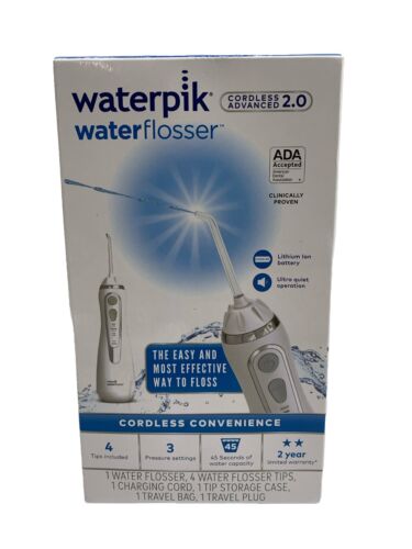 Waterpik WP-580CD Cordless Advanced 2.0 ADA Water Flosser White Dental Care