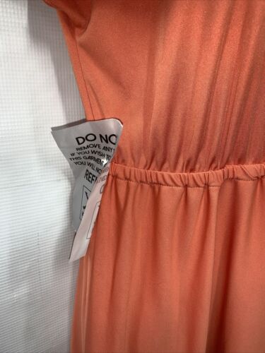 KOH KOH Long V-Neck Ruffle Sleeveless Bridesmaid Prom Gown Dress Orange Size M