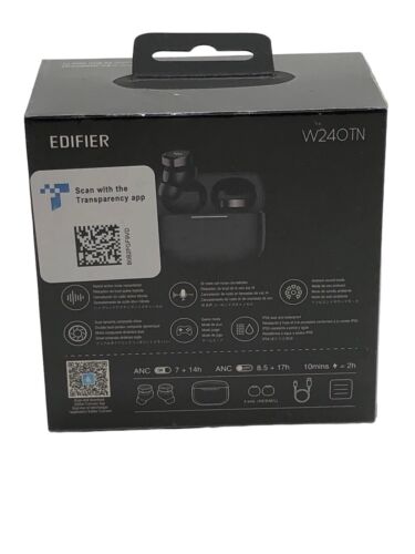 Edifier W240TN Active Noise Cancellation Earbuds with Bluetooth V5.3 Black