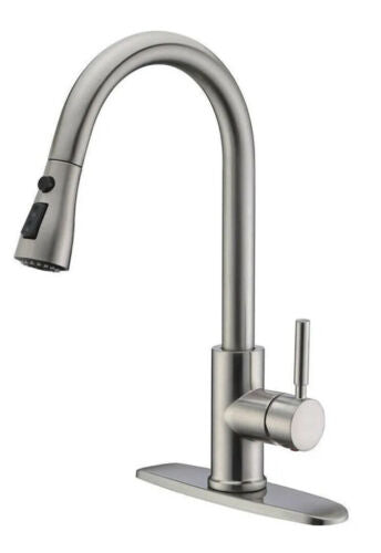 Vesla Home 5892BN Brushed Nickel Single-Handle Pull-Down Kitchen Sink Faucet