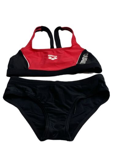 Arena Girls G Thrice Jr Two Piece Swimsuit Top/Bottom Black/Anguria 26 Swimwear