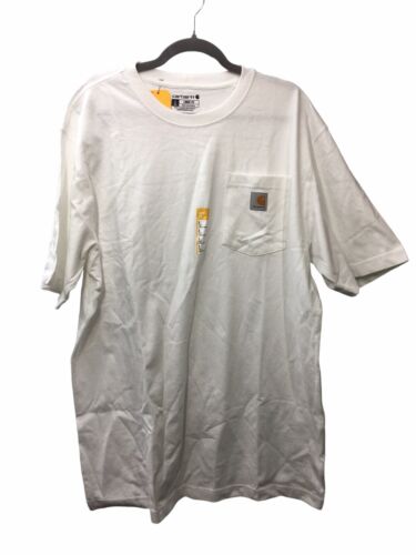 Carhartt Men's K87 Workwear Pocket Short Sleeve T-Shirt Large Loose Fit White