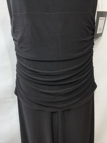 Norma Kamali Jumpsuit Womens M/38 Black Shirred Waist Jumpsuit Wide Leg Stretch