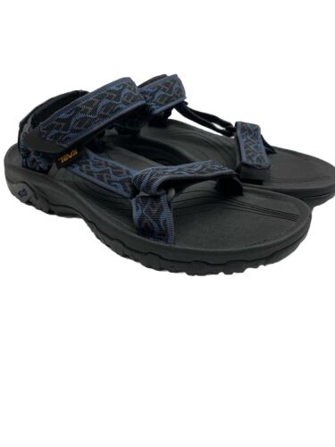 Teva Men's Hurricane 4 Hook+Loop Sport Sandal Black/Blue 1093379 Open Toe Size 8