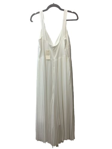 Vince Casual Women Sleeveless High Waist V Neck Flowy Pleated Midi Dress Size 10