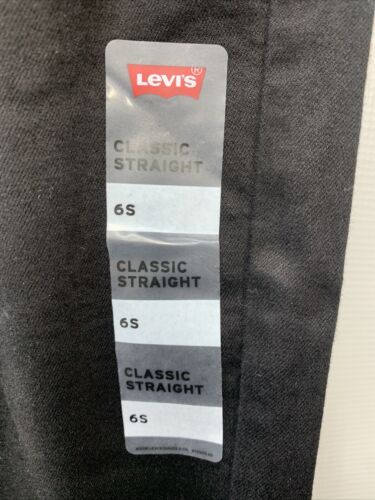 Levi's Women's Classic Straight Mid Rise Black Jeans 6 Short W28L28 Long Pants