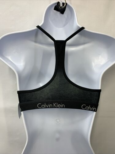 Calvin Klein Women's Motive Cotton Lightly Lined Bralette Black #16680 Size S