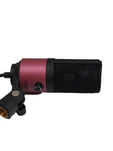 FiFine K669B USB Podcast Condenser Microphone Recording On Laptop PC Rose Red