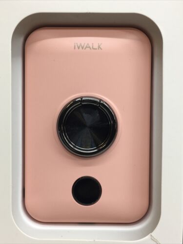 iWALK Magnetic Wireless Power Bank, 6000mAh Portable Charger, Finger Holder Pink