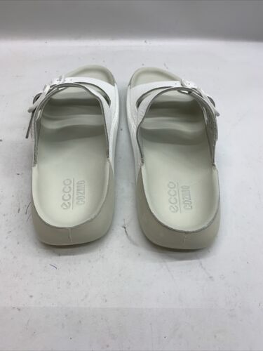 Ecco Women's Cozmo Two Band Buckle Sandal, Size 8 White Open Toe 206833 Slip-on