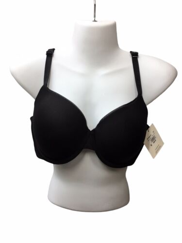 Calvin Klein QP1500 "Women's Form" Convertible T-Shirt Microfiber Bra, Black 38C