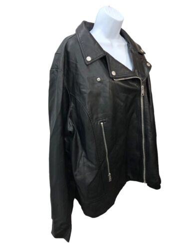 Levi's Ladies' Faux Leather Motorcycle Bike Jacket Black Long Sleeve Size 3XL