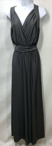 KOH KOH Women's Long Dress Sleeveless Flowy Evening Gown Dark Gray Size 2XL