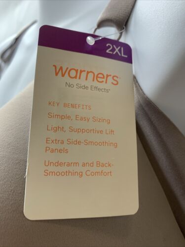 Warner's Women's 2XL No Side Effects Underarm Smoothing Comfort Wireless Bra