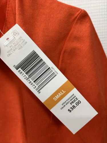 Hue Women Short Sleeve Scoop Neck Sleep Tee Short Sleeve Spicy Orange Size Small