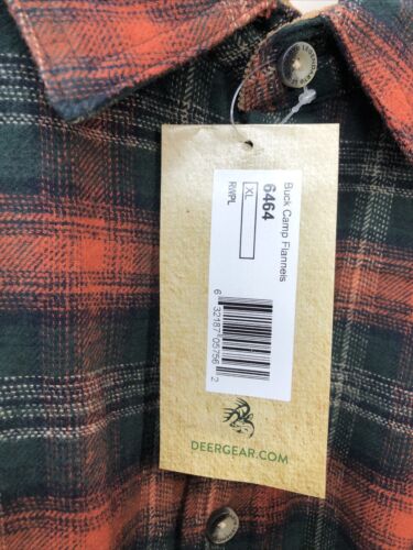 Legendary Whitetails Buck Camp Flannels Redwood Plaid Shirt Long Sleeve Size XL