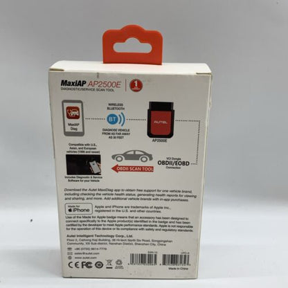 Autel MaxiAP AP2500E OBD2 Scanner Dongle Wireless Bluetooth Diagnostic Tool Code