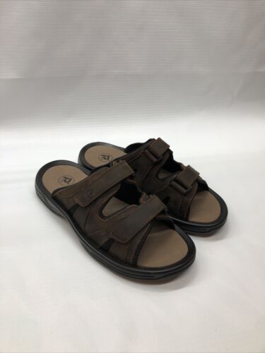 Propet Vero Slide Mens Size 13 Brown Casual Sandals MSV003LBRN Hook & Loop (NEW)