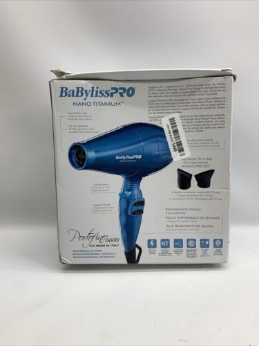 BabylissPRO Nano Titanium Portofino 6600 Dryer - Blue Hair Styling & Appliances