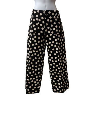 Anthropologie Women Black & White Dress Pants Size 27P Petites Classic Polka Dot