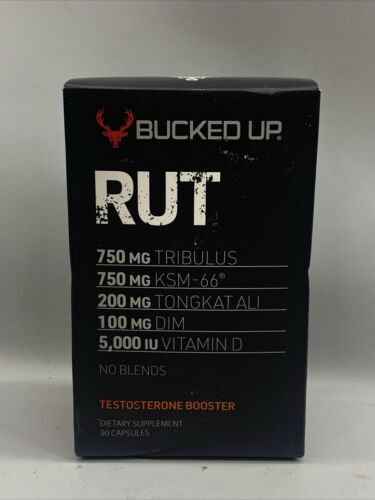 Bucked up Rut Testosterone Booster 90 Caps 750mg Tribulus 750mg KSM-66 No Blends