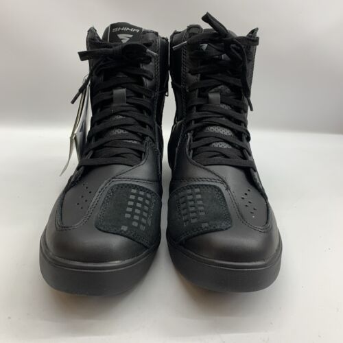 SHIMA Blake Motorcycle Shoes Men Leather Breathable Street Riding Size 10 Black