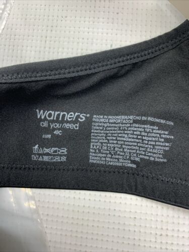 Warners Women's Elements Of Bliss Lift Wire-Free Bra 01298-024 Black Size 40C