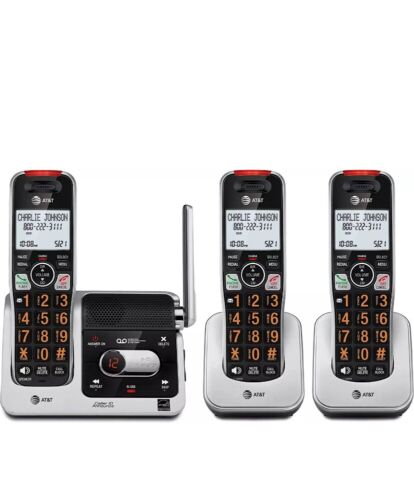 AT&T BL102-3 Cordless Phone Answering System Call Block 3 Handsets Intercom