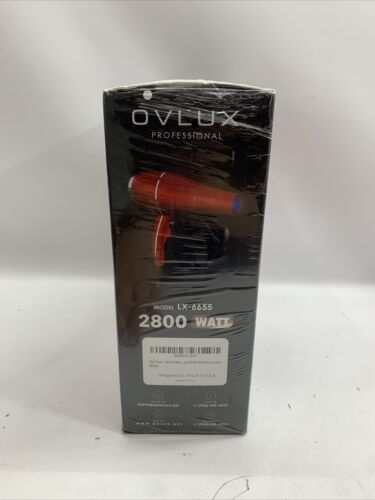 Ovlux Professional Hair Dryer 2800 Watt Drying/Styling Lightweight Powerful Red