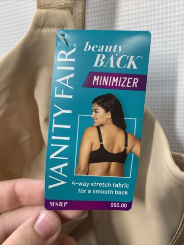 Vanity Fair Beauty Back Smoothing Full Figure Minimizer Bra 76080 Beige Size 42G