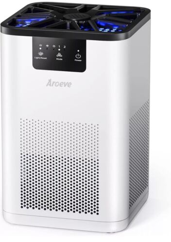 AROEVE Air Purifiers for Bedroom HEPA Air Purifier MK06 White for Bedroom Office