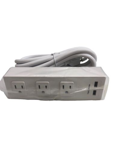 Desk Clamp Power Strip and Surge Protector Mount with 3 Outlets and 2 Charging P